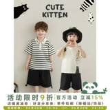 Летний комплект для мальчиков, универсальная дышащая футболка, шорты