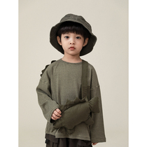 Young Yo-yo Boy Spring Clothing T-shirt Fine Striped Casual Pocket Beating Undershirt Long Sleeve 2022 Spring Autumn New 100 Hitch Blouse