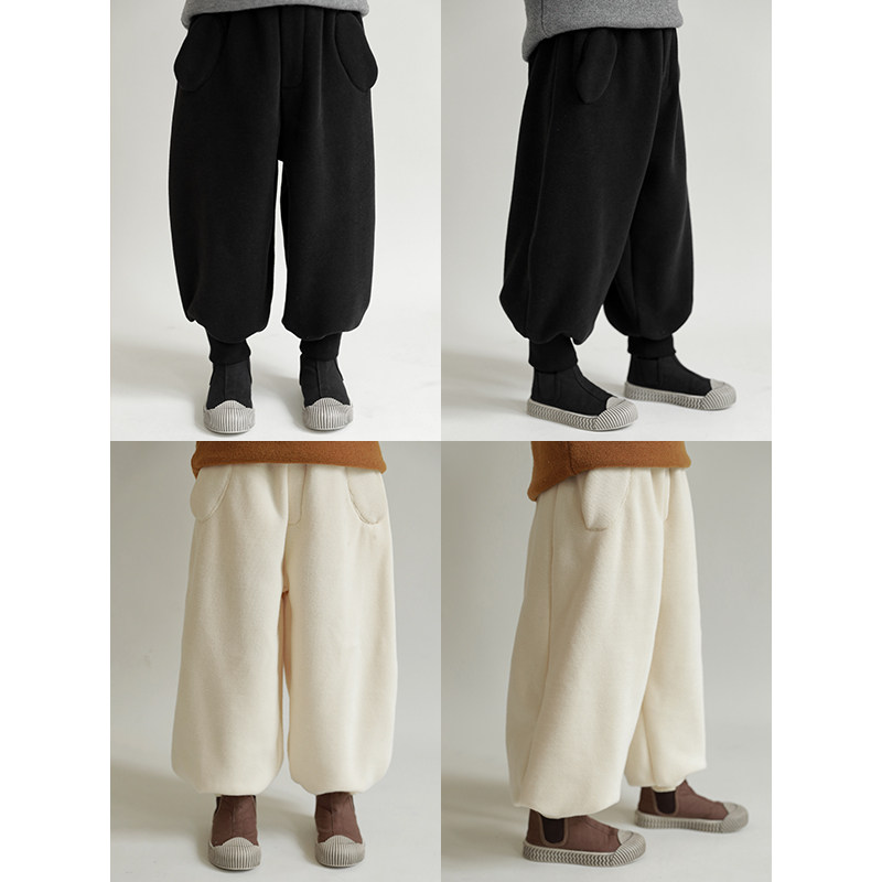 Young Yu Children Winter Dress New Han Trousers Baby Pie Heat Warm Pants Boy Velvet Leisure Pants