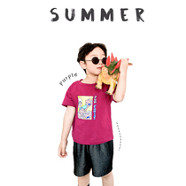 Youyou children summer Boys T-shirt tide 2021 new foreign style children short sleeve baby loose thin cartoon top