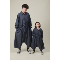 Young Children Clothing Children Spring New Tooling Conjoined Pants Pro Sumpsuit Korean Version Foreign Air Boy Pure Color Pants Tide