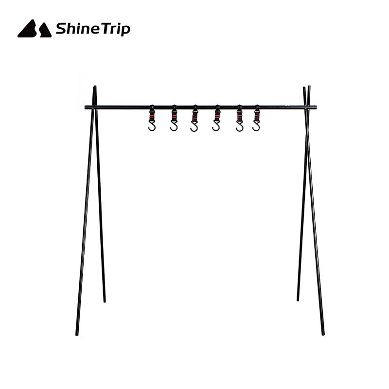 Mountain Anecdores Outdoor Tent Camping Aluminum Alloy Portable Triangle Folding Shelf Tourism Clothes Rack Hanging Shelf