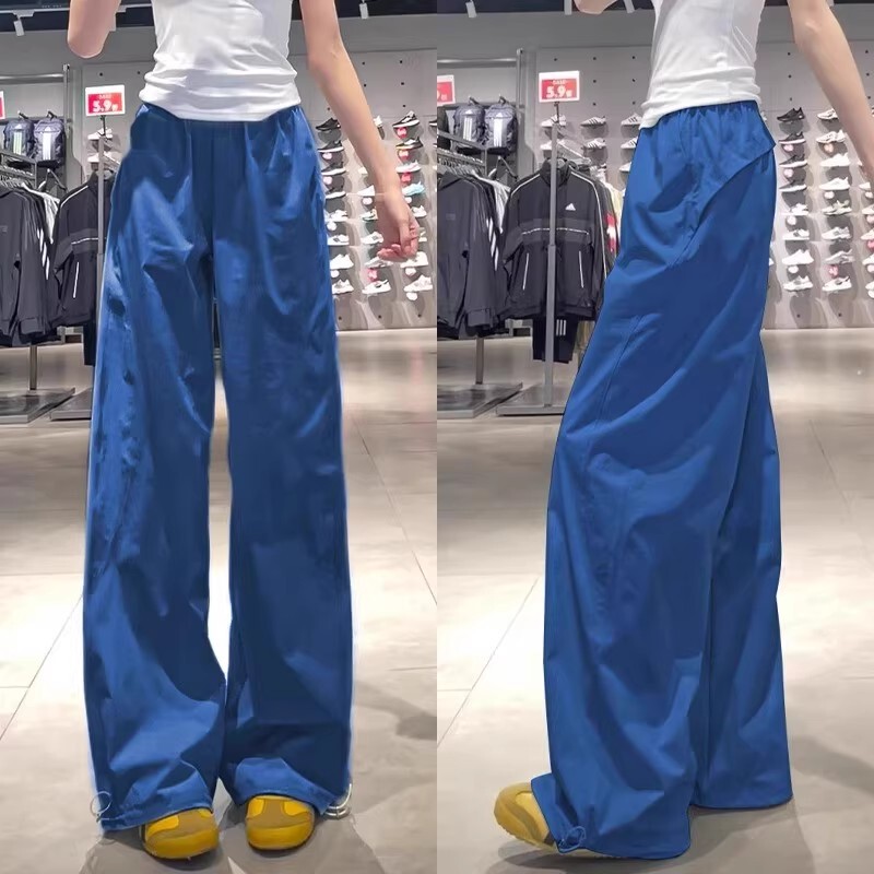 British Dhwa American-Style Quick-Drying Work Pants for Women, Summer High-Waisted Slimming Wide-Leg Sports Casual Pants British Dhwa American-Style Quick-Drying Work Pants for Women, Summer High-Waisted Slimming Wide-Leg Sports Casual Pants