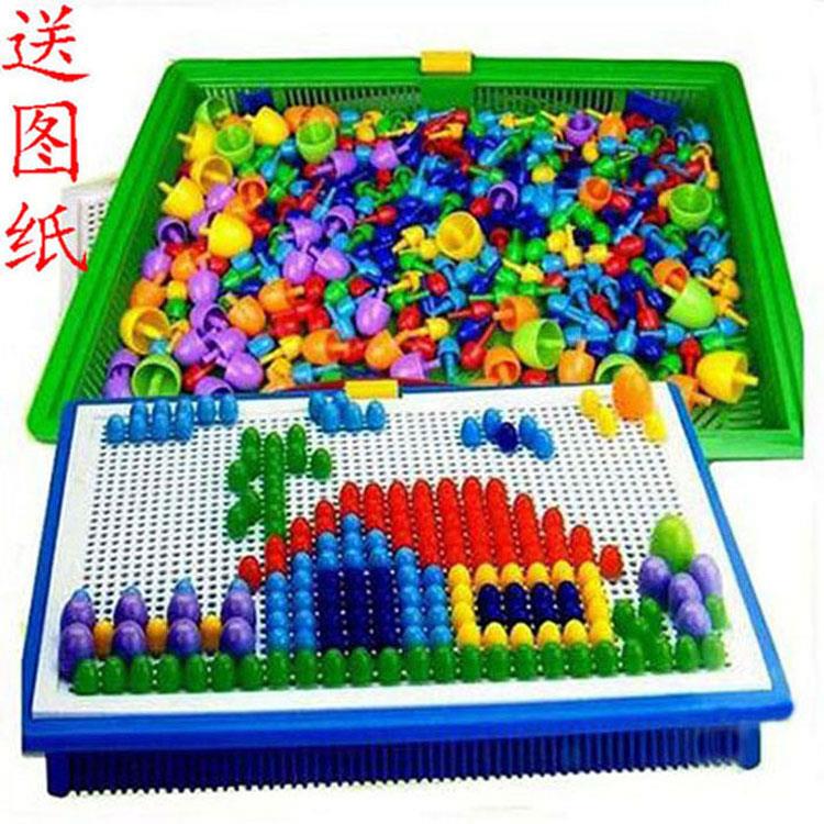 Little Baby Kindergarten Platter Children's Attention Training Toy Concentration Creative Mushroom Nail Game Exercise