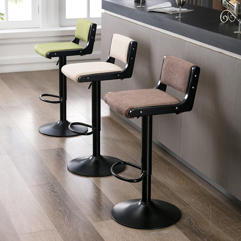 Leisure bar chair Nordic modern simple front desk lifting household high stool Bar chair backrest fashion turn