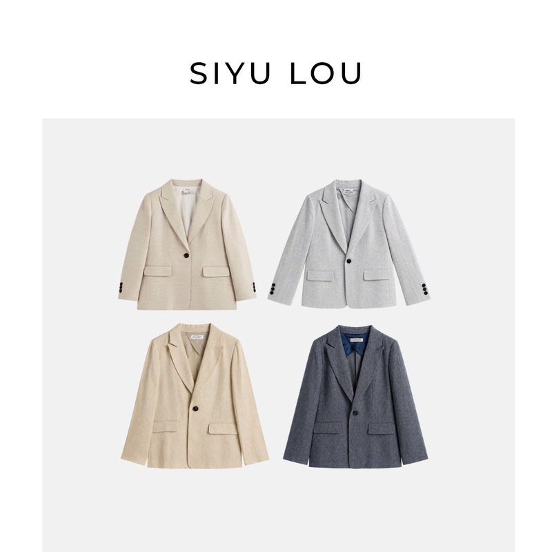 Italian Caverni Silk Elegant Old-Money Simple Commuter Suit High-End Casual Blazer