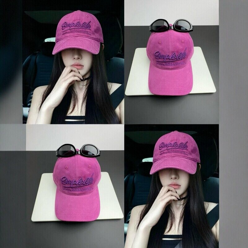 Yellow-Toned Beauty! Retro Purple Really Makes Your Skin Look Fairer! Retro Deep-Top Wide-Brim Embroidered Letter Baseball Cap That Makes Your Face Look Smaller Yellow-Toned Beauty! Retro Purple Really Makes Your Skin Look Fairer! Retro Deep-Top Wide-Brim Embroidered Letter Baseball Cap That Makes Your Face Look Smaller