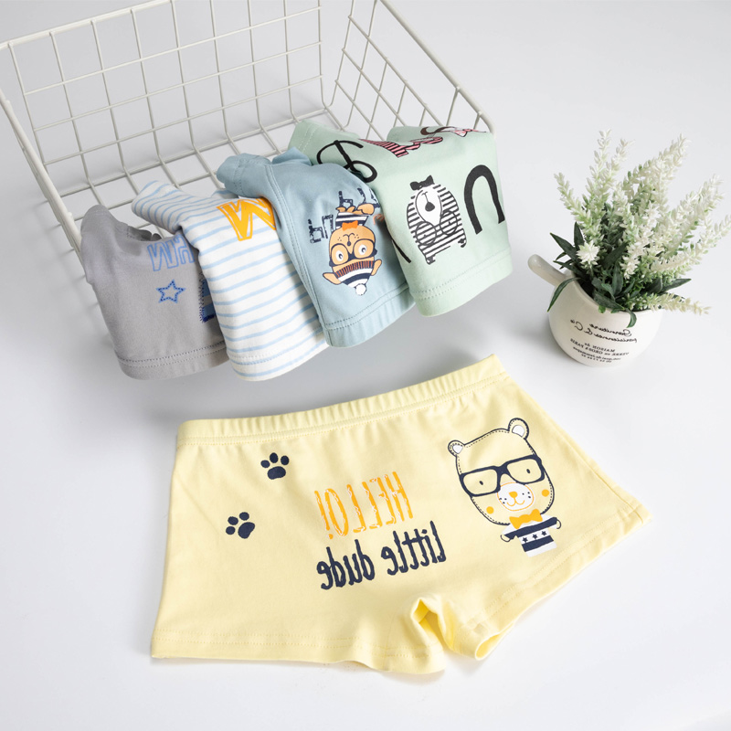 SpongeBob SquarePants Childrens Cotton Panties trai Four Corners trai bé Trẻ em Medium Child Shorts