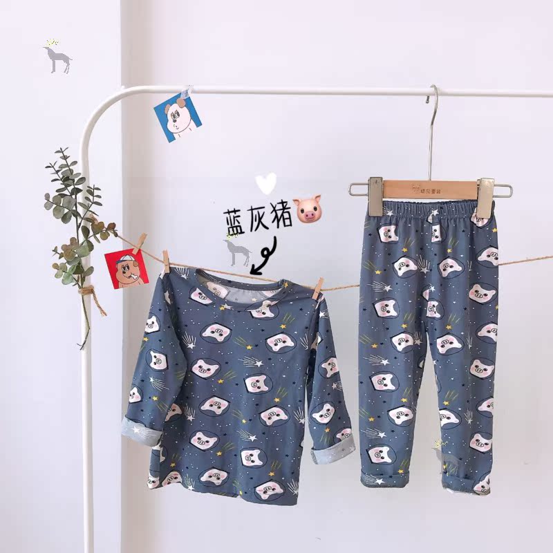 Childrens đồ ngủ cotton dài tay áo 2020 mùa xuân chàng trai mới đồ lót bộ bé mỏng bé nhà quần áo.