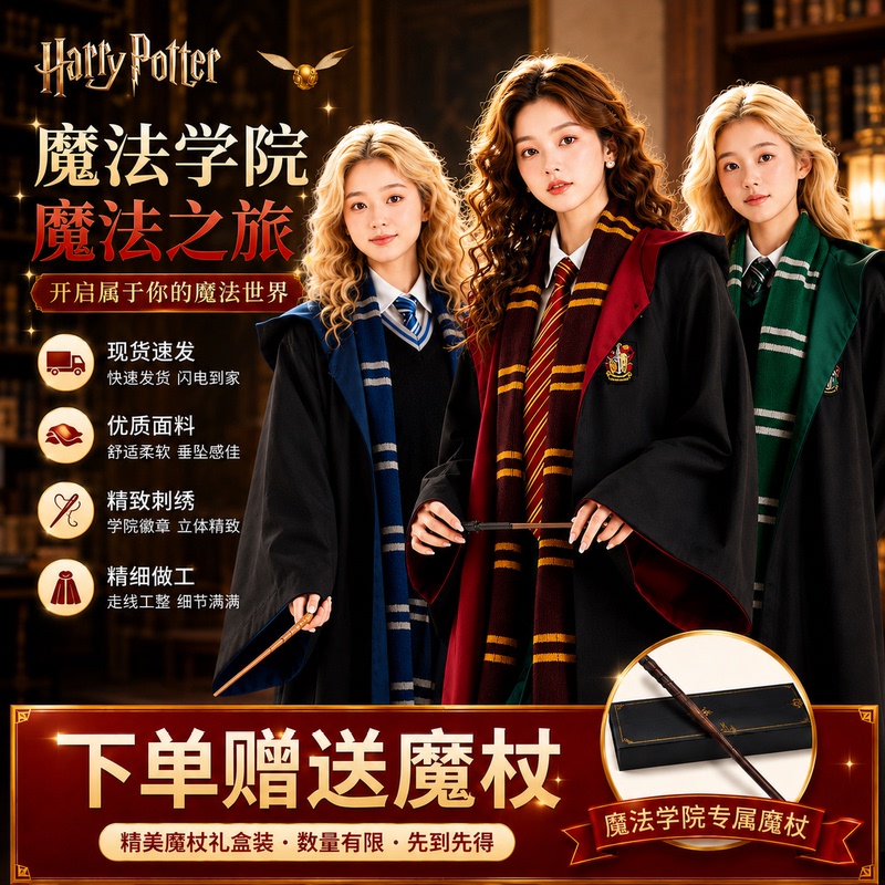 Harry Potter Authentic Academy Robe Magic Robe Cosplay Costume Adult Children Japanese Version Halloween Outfit Clothes
