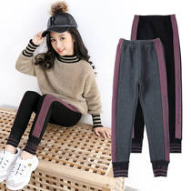 British next kiss girl with underpants to wear a large child foreign air length pants plus suede thickened children integrated suede