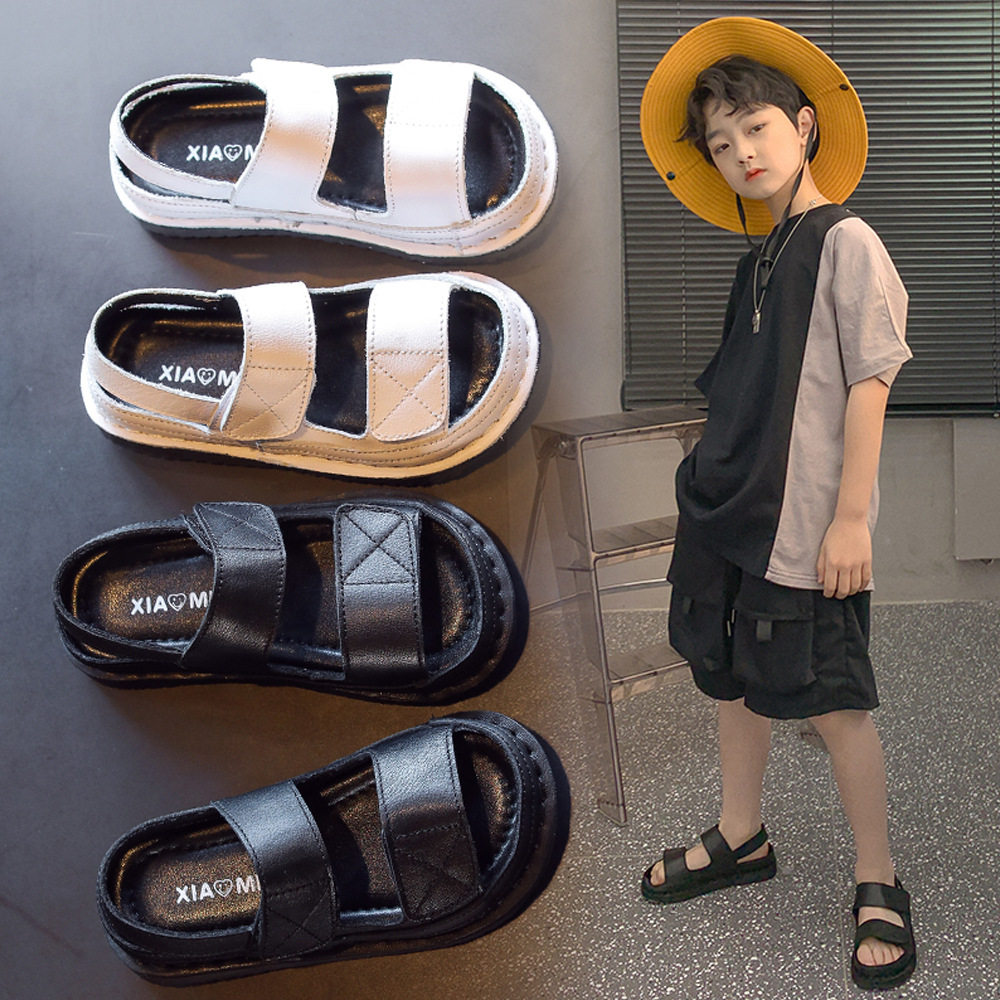 British next kiss children's sandals 2022 summer new boy soft sole slippers girl toe beach shoes