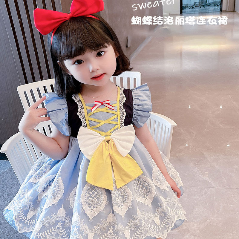 Britain's Next Kiss Girl's Ocean Dress Roletta 2022 Summer New Foreign Snowy Spinoff Princess Dress
