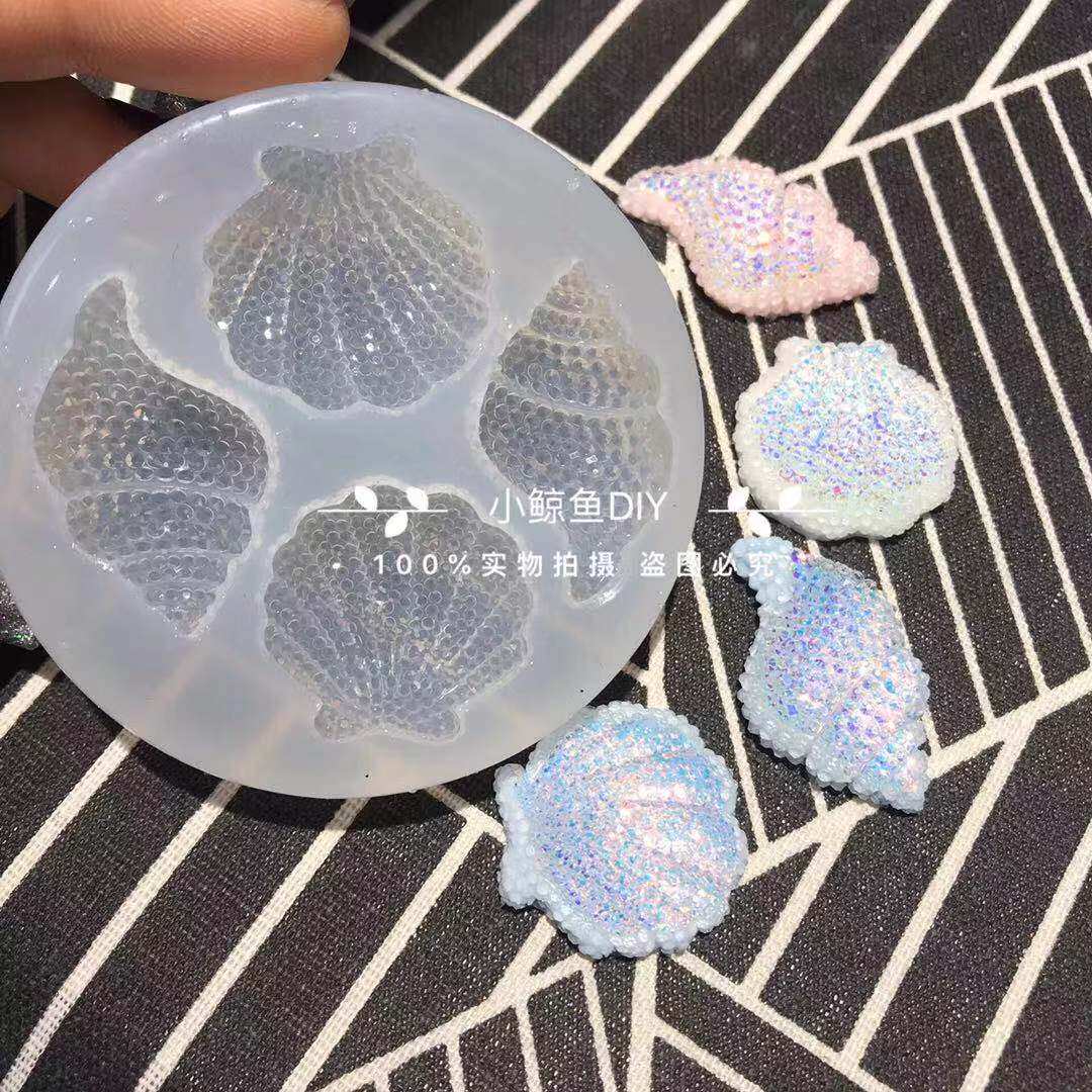 Small whale diy flash shell silicone mold with special effects shell conch glue accessories mold