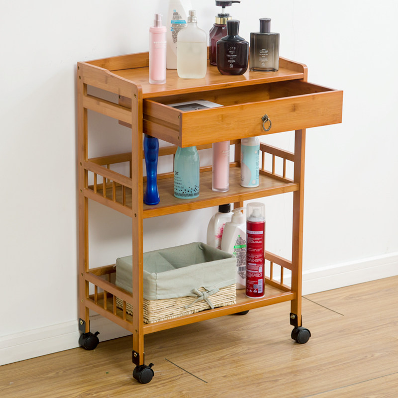Kitchen removable shelf floor-to-floor multi-layer storage wheeled trolley beauty salon cosmetic finishing shelf