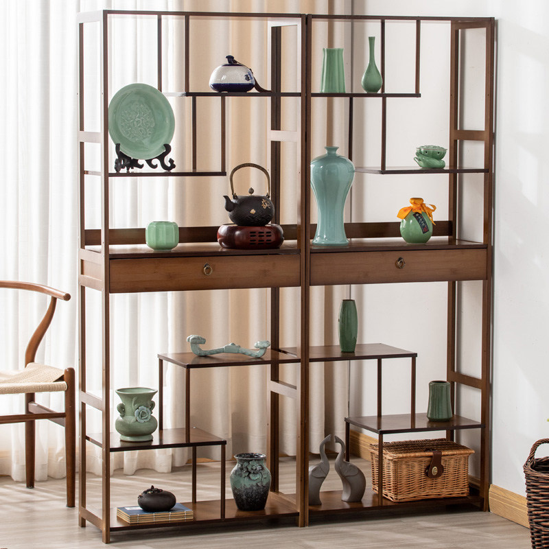 Nanzhu Bou Ancient Shelf Chinese Vintage Shelf Multi-Treasure Cabinet Tea Tea Tea Room Display Case Solid Wood Shelving Shelf