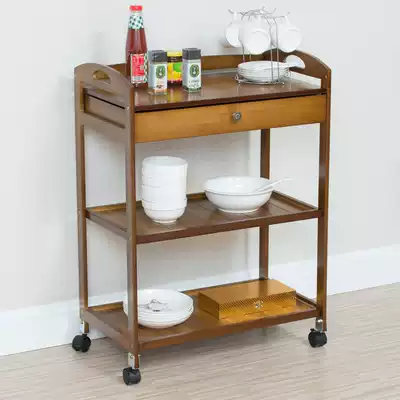 All bamboo waterproof tableware collection car bowl collection car Hotel dining room Hotel removable food delivery driver push food truck