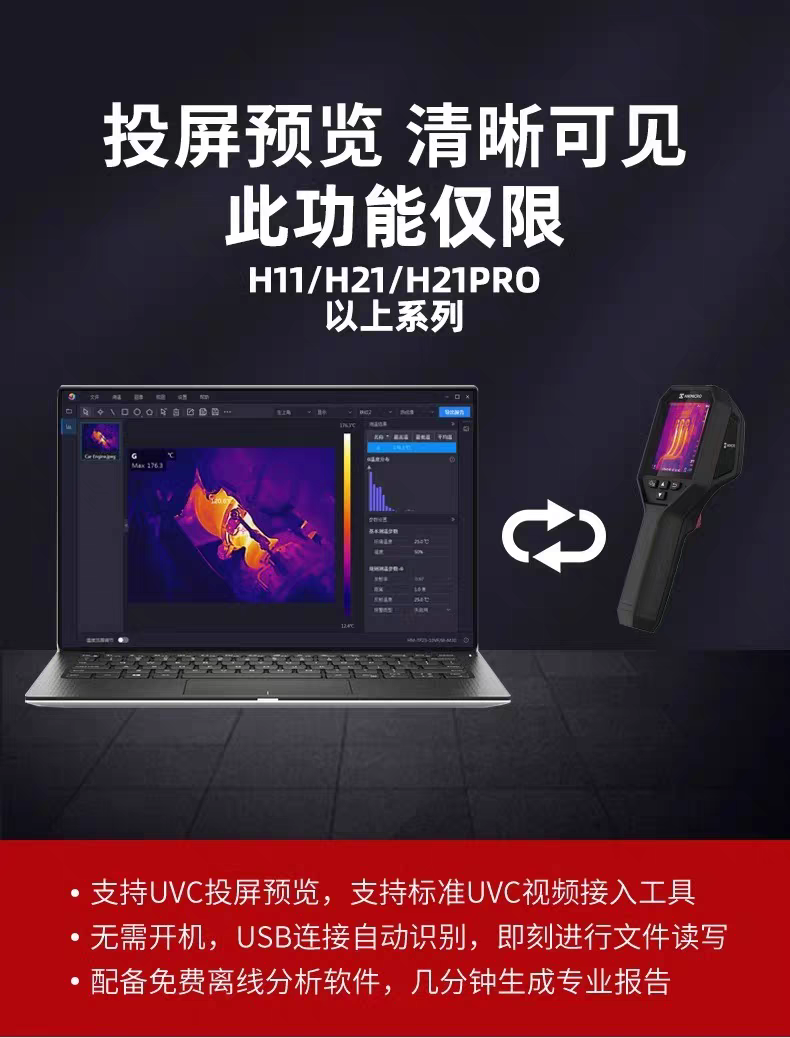 Тепловизор 海康威视热成像仪e09/h10/h11/h21pro/h13地暖侧漏电力红外热像仪 Hikmicro
