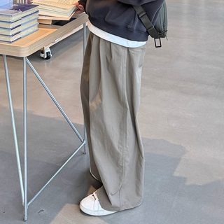 Korean Uamtor Men's Sweatpants Autumn and Winter 2025 New Solid Color Pleated Casual Pants Khaki Loose Simple Versatile Pants