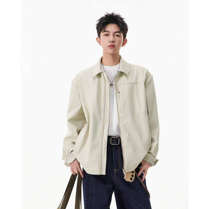 Korean Uamtor American-Style Straight-Shoulder Business Executive Jacket for Men, Autumn and Spring, Three-Proof Softshell Short Workwear Zip-Up Jacket Korean Uamtor American-Style Straight-Shoulder Business Executive Jacket for Men, Autumn and Spring, Three-Proof Softshell Short Workwear Zip-Up Jacket