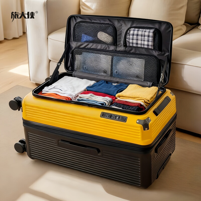 Traveling Hero Side-Opening Large Capacity Suitcase 32inch Expandable Trolley Case 30inch Durable Travel Suitcase for International Travel