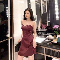 30% off for a limited time nicky exquisite beautiful luster silk suspender dress female 2022 cold wind sexy retro New Year