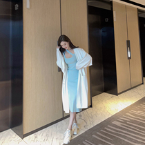 nicky a and sassy sexy bottoming sweater knitted dress womens spring and autumn new mint green with coat