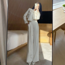 nicky white casual pants sports pants womens trousers spring and autumn new thin and tall all-match straight high waist