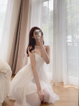 40% off pure desire fairy white ruffles French style gentle wind suspender dress female summer slim temperament new style