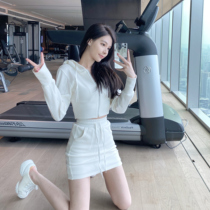 nicky white fashion short jacket fried street hooded sweater women 2021 new trendy ins spring and autumn lazy thin section