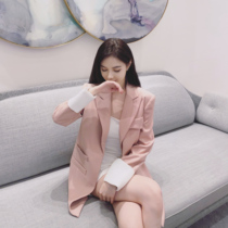 50% off creamy peach pink fashion autumn suit jacket women 2022 new high-end design sense niche