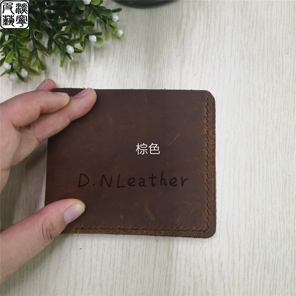 Tóm tắt gói vật liệu clip ngắn Lớp da đầu tiên da ngựa bằng da hướng dẫn DIY sáng tạo ví nam nữ bán thành phẩm ví sen