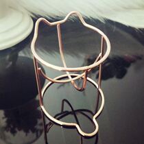 Trend sponge egg water drop egg bracket rose gold pure color oblique cut powder puff makeup egg storage rack girl heart heart