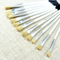 Quality pure wool water chalk suit Grand Jaxuan paintbrush single double number Sheep tail flat soft pen brush student painting tool