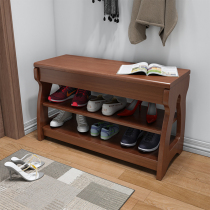 Changing shoes stool Home door All solid wood entrance door wearing shoes stool Sitting Shoes Cabinet New Chinese Versatile Nordic Storage
