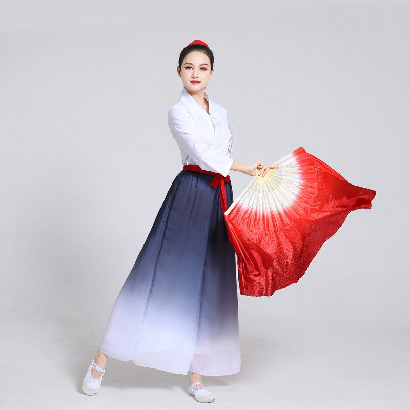 Wanjiang Dance Performance Costume Fan Dance Xia Hui Chinese Dance Yangko Women's Elegant Chinese Style Ink Clothing Ancient Style Wanjiang Dance Performance Costume Fan Dance Xia Hui Chinese Dance Yangko Women's Elegant Chinese Style Ink Clothing Ancient Style