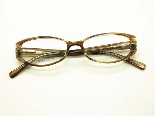 Export Surplus Coffee-Colored Striped Eyeglass Frames, High-Quality Material, Unisex Style, Suitable for Presbyopia and Nearsightedness, Can Be Fitted with Lenses