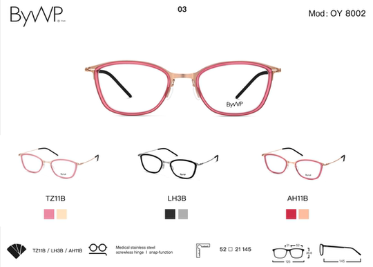 正品代理 德国拜外Bywp百德彼OY8001 OY8002 OY8003 OY8004眼镜架