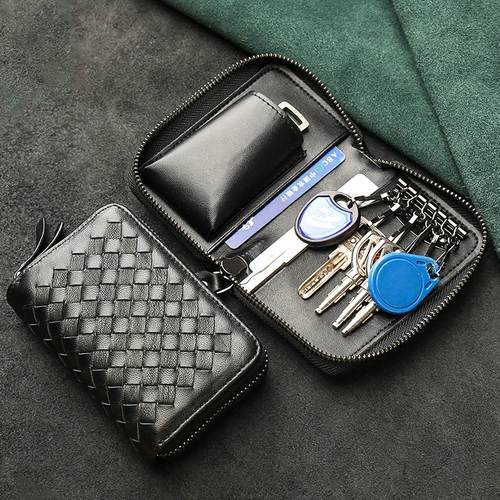 Мужская вместительная и большая ключница из овчины, сумка-органайзер, сумка через плечо, замок, из натуральной кожи, новая коллекция