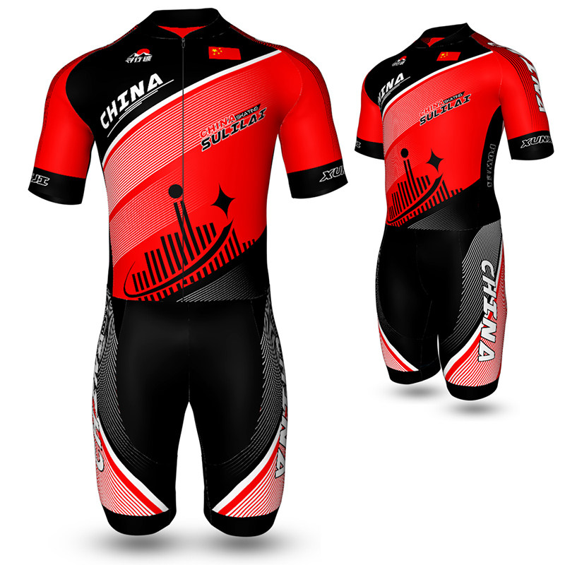 Summer Wheels Slip Suit Children Professional Liveable Short Sleeve Speed Slip Suit Two Style Adult Skating Costumes Men and Women Contest