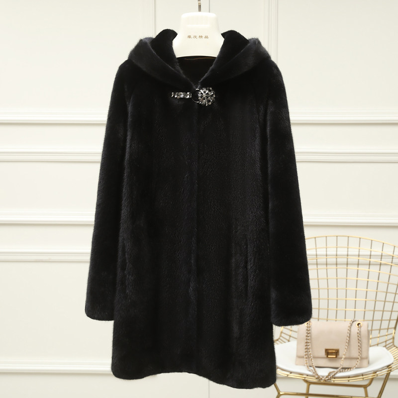 2022 New Zuku coat female mink fur long - range Haining mink fur
