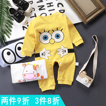 Baby jumpsuit Spring and Autumn long sleeve cotton newborn male and female baby ha clothes 0-3-12 months baby clothes