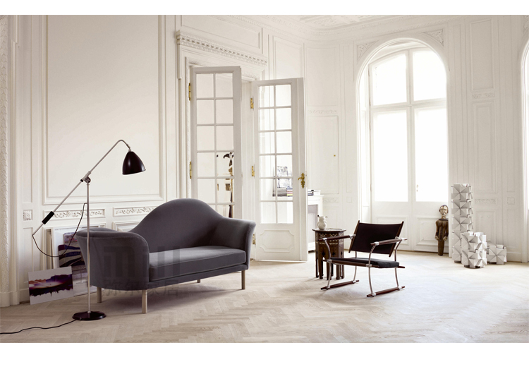Đan Mạch thiết kế nội thất Bắc Âu nhung đơn giản sofa nhỏ đôi thời trang hình sofa giải trí chaise longue sofa thư giãn
