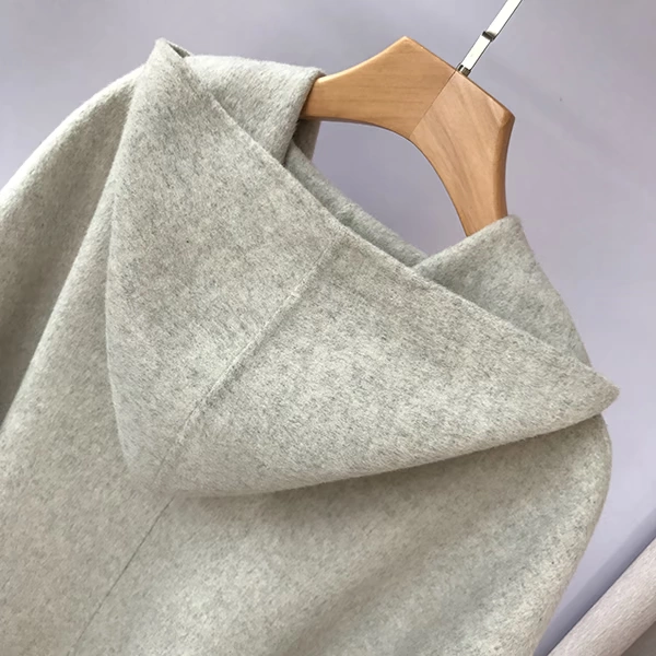 2018 mới mùa thu và mùa đông áo khoác cashmere hai mặt Phiên bản Hàn Quốc của hồ sơ áo choàng ngắn đoạn len nhỏ áo len nữ quần áo - Accentuated eo áo