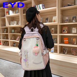 Backpack for Female College Students, New Style, Large Capacity, Multiple Compartments, Lightweight, Versatile for High School and Travel