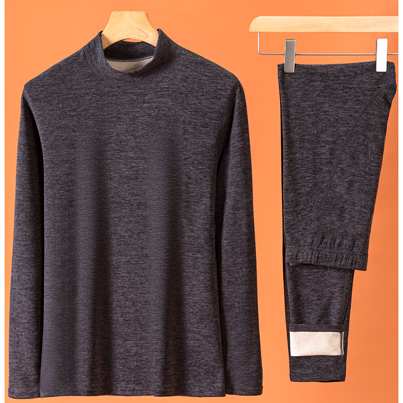 羊绒蚕丝德绒保暖内衣套装男士中高领加绒加厚发热秋衣秋裤男款冬详情12
