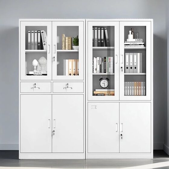 Iron Cabinet File Cabinet Office Filing Cabinet with Lock File Cabinet Financial Voucher Storage Cabinet Steel Drawer Low Cabinet