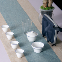 Defied Sweet White Porcelain Sketching Gold Thread Cover Bowl Portable Travel Tea Set Gift Box Ceramic Kung Fu Tourism Tea Cup Custom