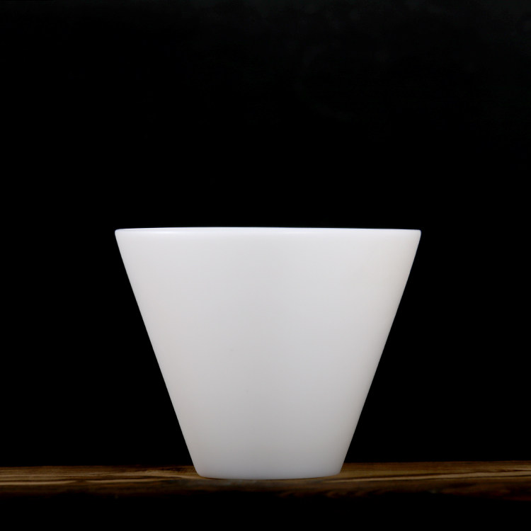 Dehua beauty solid color goblet unglazed plain and elegant mutton fat jade white porcelain tea set tea cup ceramic single cup tea cup