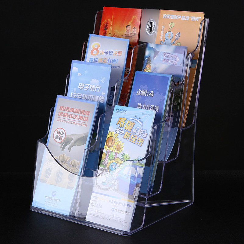 Vertical card bevel transparent multi-layer a6 card slot card holder Flyer page display rack Finishing ladder directory rack files